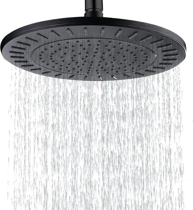 Main image of BRIGHT SHOWERS Rain Shower Head, 9 Inch High Pressure Waterfall Showerhead with Adjustable Angle and Anti-clogging Silicone Nozzles, Luxury Bathroom Overhead Shower, Oil-Rubbed Bronze