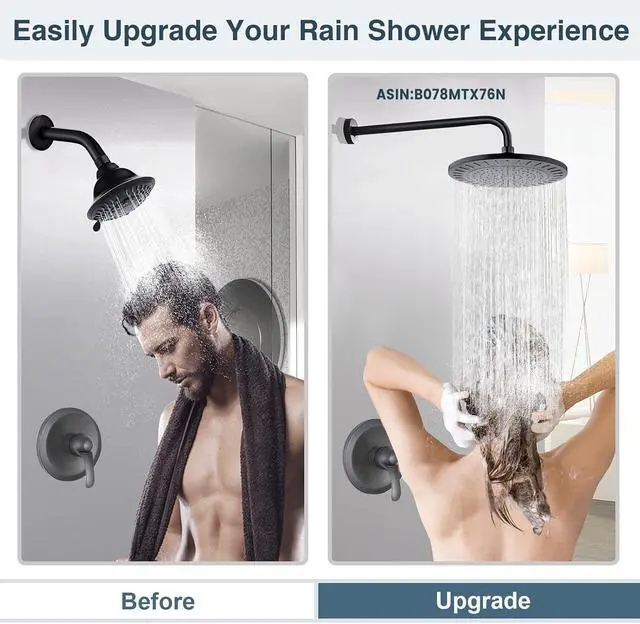 Alt view image 4 of 7 - BRIGHT SHOWERS Rain Shower Head, 9 Inch High Pressure Waterfall Showerhead with Adjustable Angle and Anti-clogging Silicone Nozzles, Luxury Bathroom Overhead Shower, Oil-Rubbed Bronze
