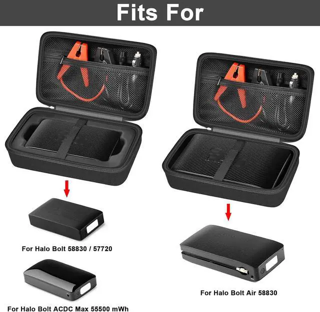 Alt view image 4 of 7 - casmilee Case for Halo Bolt 58830 57720 Air ACDC Max, EVA | Hard EVA Carrying Case with Removable Insert Fits 2 Sizes, Mesh Pocket for Cables & Accessories