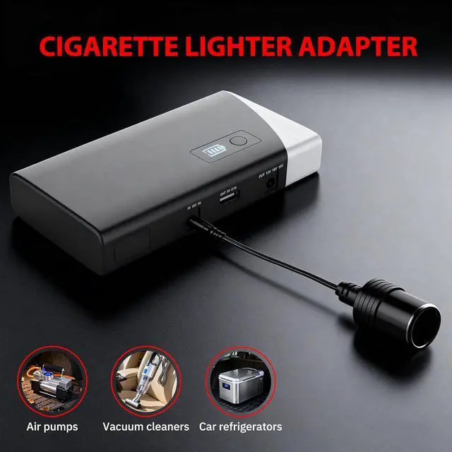 Alt view image 5 of 7 - Portable Jump Starter 1000A Peak 12V Car Battery Booster Pack with 19V Output and Cigarette Lighter Adapter, Power Bank with LED Flashlight for Car, Truck, Motorcycle, and Boat
