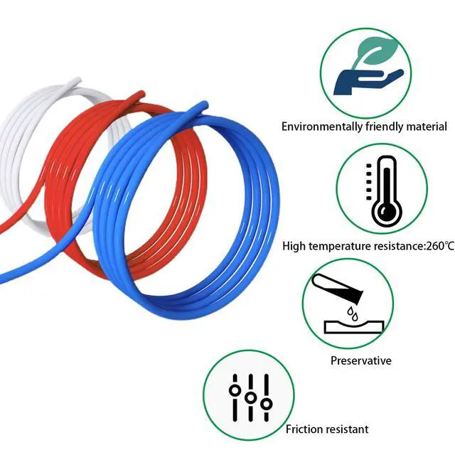 Alt view image 6 of 6 - 3D Printer Bowden Tube 2M, PTFE Tube Teflon Bowden Tubing with high Grade PC4-M6 & PC4-M10 Pneumatic Fittings,Tube Cutter, for 1.75mm Filament Ender 3/Ender 3 V2/Ender 3 Pro/CR 10 Series