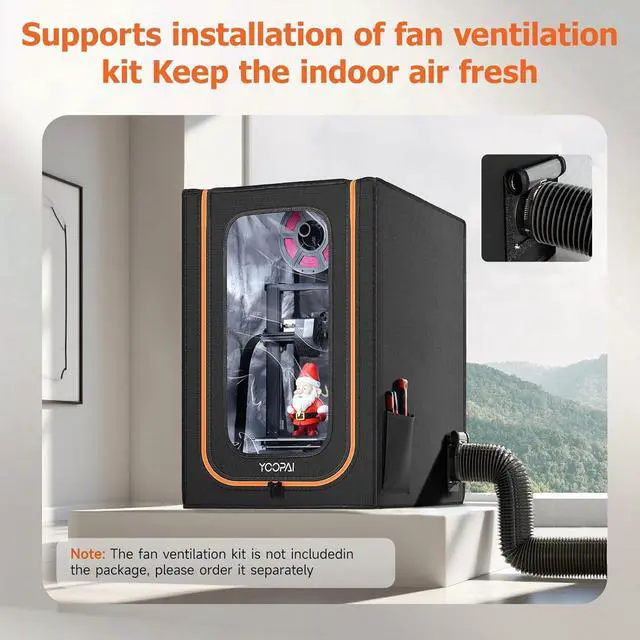 Alt view image 4 of 7 - 3D Printer Enclosure with LED Lighting, Fireproof Dustproof Tent Constant Temperature Protective Cover for Creality Ender 3 V3 SE/KE/Ender 3/Ender 3 Pro/Ender 3V2/Ender 3S1/Neo/Anycubic Elegoo, Medium