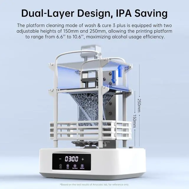 Alt view image 4 of 6 - ANYCUBIC Wash and Cure 3 Plus Station, Size-Upgrade Wash Cure Machine with Gooseneck Lights, Dual-Layer Design and IPA Saving, for Anycubic Photon Mono M5 Saturn LCD/SLA/DLP 3D Printer