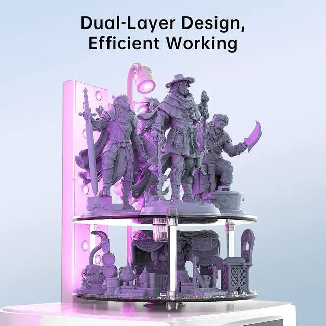 Alt view image 5 of 6 - ANYCUBIC Wash and Cure 3 Plus Station, Size-Upgrade Wash Cure Machine with Gooseneck Lights, Dual-Layer Design and IPA Saving, for Anycubic Photon Mono M5 Saturn LCD/SLA/DLP 3D Printer