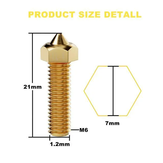Alt view image 5 of 6 - ALadrs 0.4mm Brass Nozzles 12pcs, 3D Printer 1.75mm Filament Hot End Nozzles for Anycubic Kobra 2,vyper,Kobra Plus,Kobra Max,Sidewinder X1 3D Printer