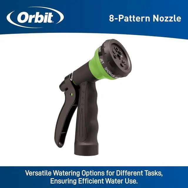 Alt view image 2 of 5 - Orbit 27389 Coil Garden Hose, 50 Feet, with 8-Pattern Hose Nozzle (Green)