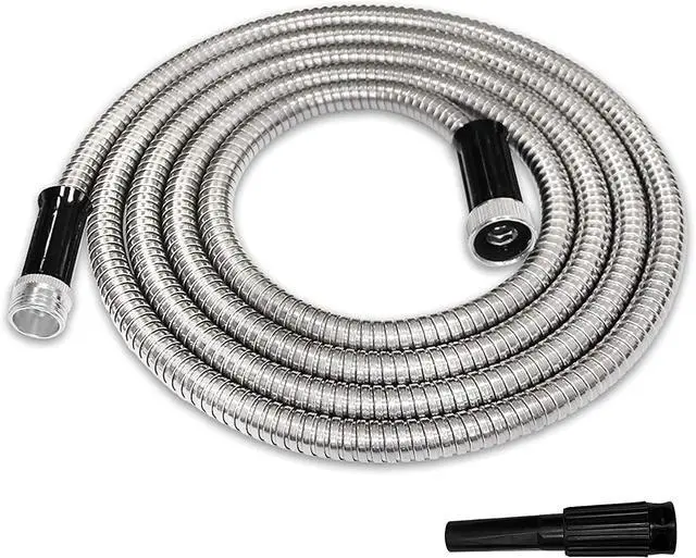 Main image of Metal Garden Hose, Stainless Steel Water Hose with Nozzles, Ultra Flexible and Tangle Free(10FT)