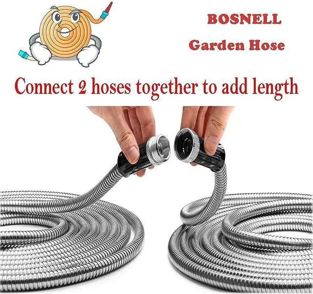 Alt view image 4 of 6 - Metal Garden Hose, Stainless Steel Water Hose with Nozzles, Ultra Flexible and Tangle Free(10FT)