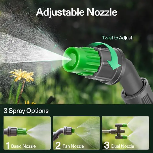 Alt view image 2 of 7 - VIVOSUN 2.1 Gal/8L Pump Sprayer, Garden Water Sprayer for Plants, Weeds & Lawn Care, with 3 Nozzles, 50'' Long Hose & Pressure Relief Valve