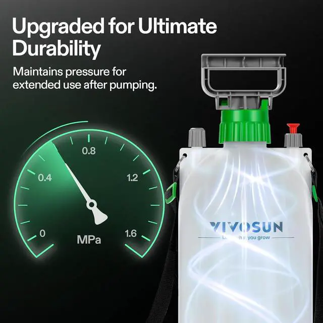 Alt view image 4 of 7 - VIVOSUN 2.1 Gal/8L Pump Sprayer, Garden Water Sprayer for Plants, Weeds & Lawn Care, with 3 Nozzles, 50'' Long Hose & Pressure Relief Valve