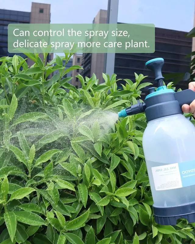 Alt view image 3 of 6 - HTDYOO 0.5 Gallon Garden Pump Sprayer, Hand Held Garden Sprayer | Water Spray | Adjustable Nozzle | Extra Extended Spray