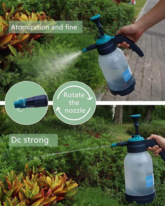 Alt view image 2 of 6 - HTDYOO 0.5 Gallon Garden Pump Sprayer, Hand Held Garden Sprayer | Water Spray | Adjustable Nozzle | Extra Extended Spray