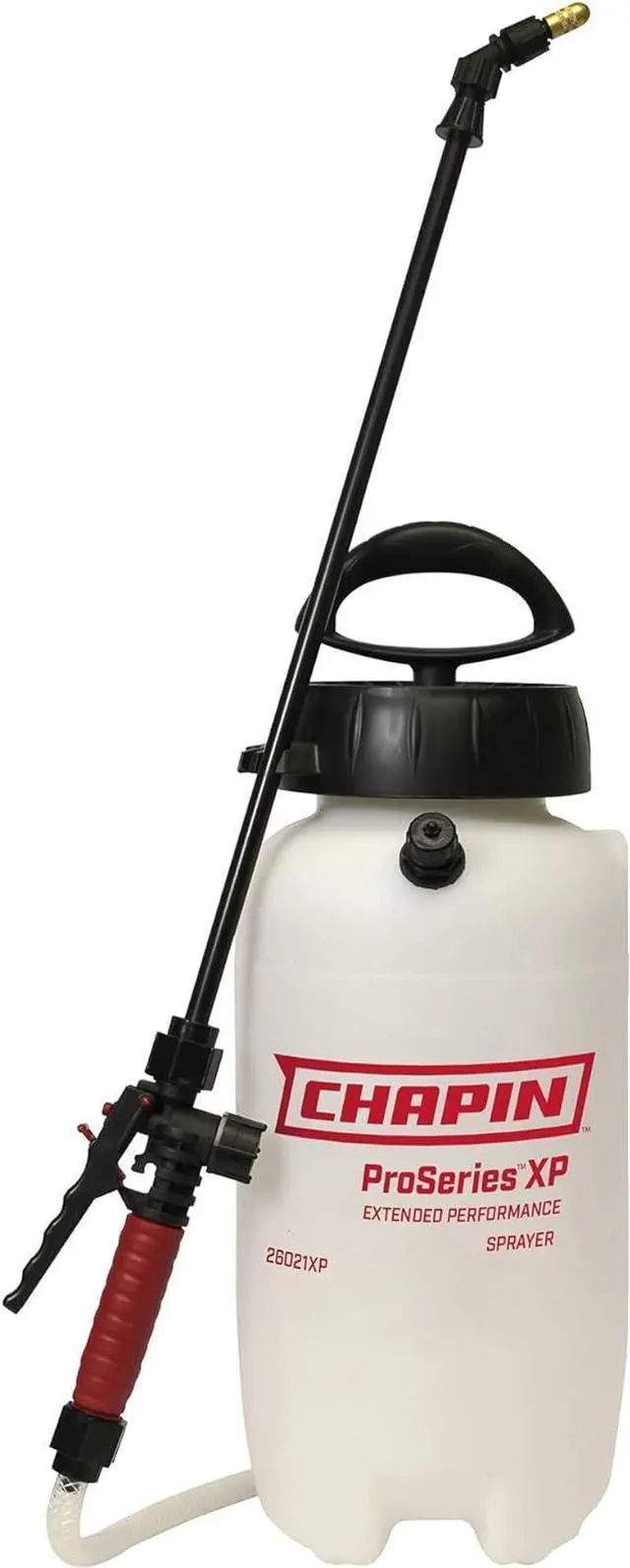Main image of Chapin 26021XP Made in USA 2-Gallon Heavy-Duty Compression Sprayer for Professional Use, with 3 nozzles -one Brass, Pressure Relief Valve, Comfort Grip Handle, Translucent White
