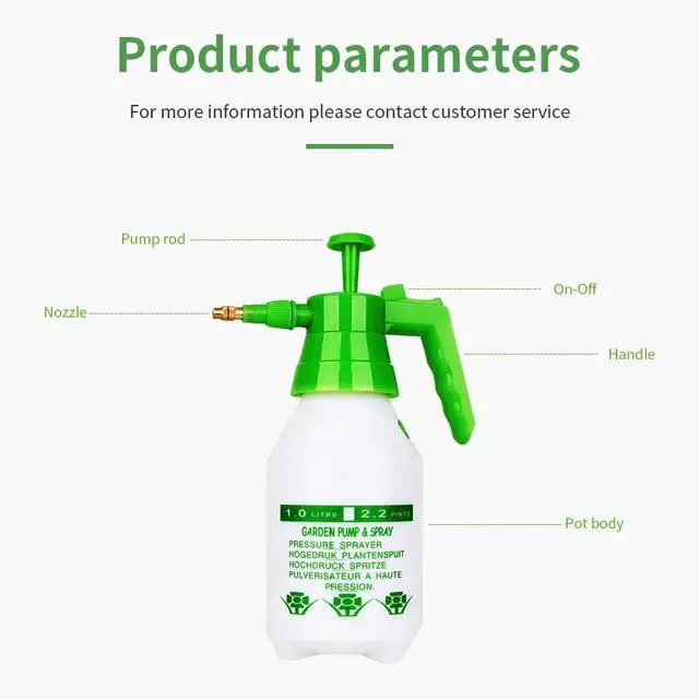 Alt view image 6 of 7 - Garden Pump Sprayer,68oz/34oz Hand-held Pressure Sprayer Bottle for Lawn with Safety Value&Adjustable Nozzle, for Watering,Spraying Weeds,Home Cleaning and Car Washing,0.5 Gallon