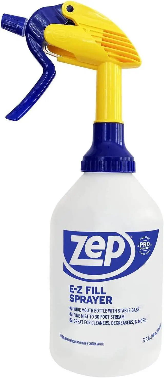 Alt view image 2 of 7 - Zep E-Z Fill Professional Sprayer - 32 oz (Case of 8) - U43008 - Wide Mouth Spray Bottle for Easy Pouring, High Output, Great for Cleaners, Degreasers and More