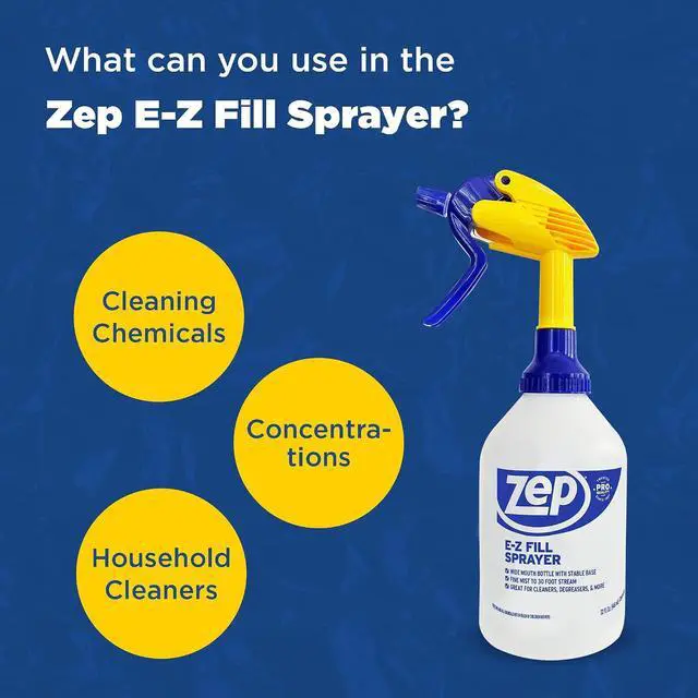 Alt view image 6 of 7 - Zep E-Z Fill Professional Sprayer - 32 oz (Case of 8) - U43008 - Wide Mouth Spray Bottle for Easy Pouring, High Output, Great for Cleaners, Degreasers and More