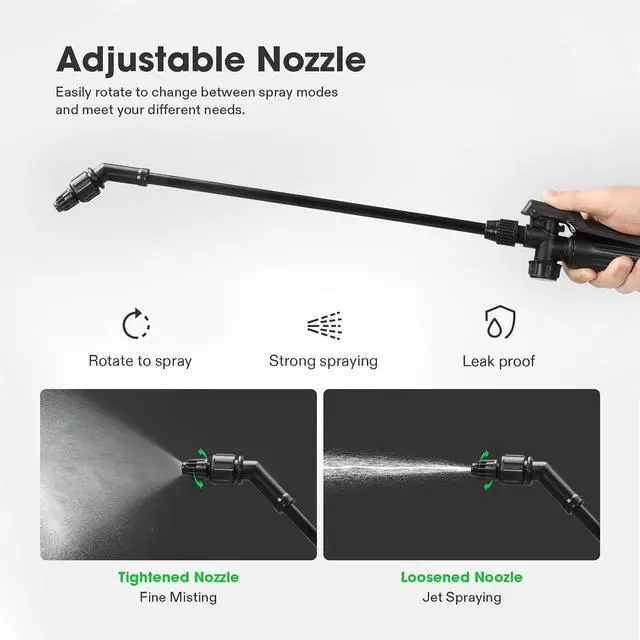 Alt view image 2 of 7 - VIVOSUN 2.1Gal/8L Pump Pressure Sprayer, Pressurized Water Spray Bottle with Adjustable Shoulder Strap, Adjustable Nozzle, Safety Valve & Additional Seals, Ideal for Watering, Fertilizing, Cleaning