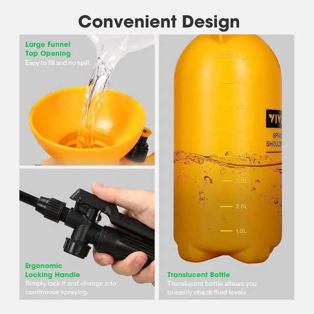 Alt view image 5 of 7 - VIVOSUN 2.1Gal/8L Pump Pressure Sprayer, Pressurized Water Spray Bottle with Adjustable Shoulder Strap, Adjustable Nozzle, Safety Valve & Additional Seals, Ideal for Watering, Fertilizing, Cleaning