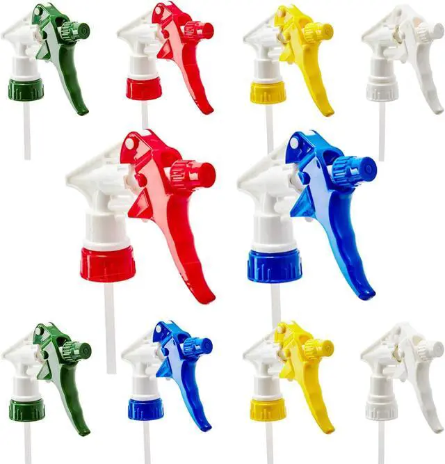 Main image of Leak-Free Chemical Resistant Spray Head 10 Pk. BOTTLES NOT INCLUDED. Industrial Sprayer for Car Detailing Window Cleaning and Janitorial Supply. Low-Fatigue Trigger and Nozzle Fit 32oz Bottle.