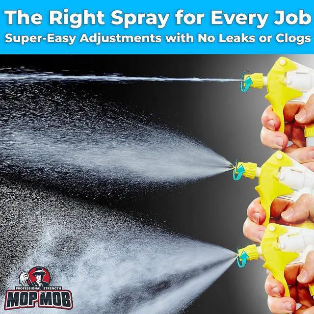 Alt view image 4 of 7 - Leak-Free Chemical Resistant Spray Head 10 Pk. BOTTLES NOT INCLUDED. Industrial Sprayer for Car Detailing Window Cleaning and Janitorial Supply. Low-Fatigue Trigger and Nozzle Fit 32oz Bottle.
