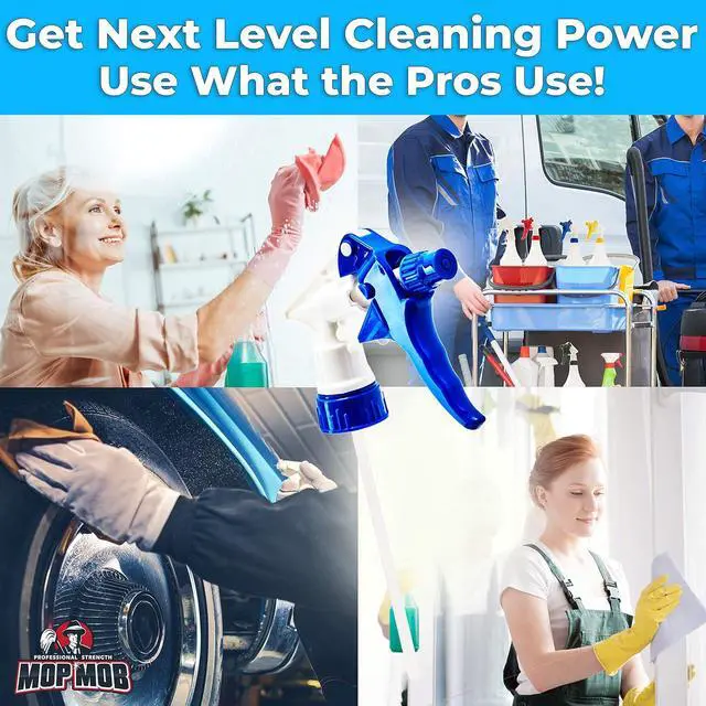 Alt view image 6 of 7 - Leak-Free Chemical Resistant Spray Head 10 Pk. BOTTLES NOT INCLUDED. Industrial Sprayer for Car Detailing Window Cleaning and Janitorial Supply. Low-Fatigue Trigger and Nozzle Fit 32oz Bottle.