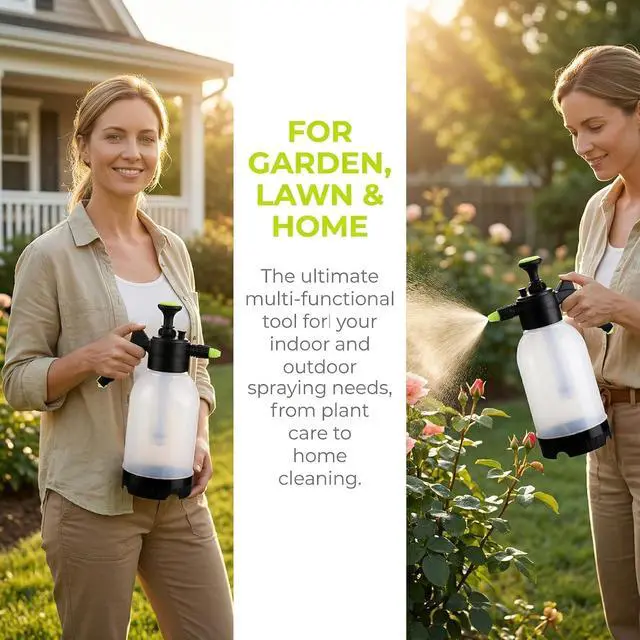 Alt view image 6 of 7 - 2 Pack 0.5 Gallon Hand held Garden Sprayer Pump Pressure Water Sprayers, Multi-Purpose Hand Sprayer for Lawn, Garden, Safety Valve Adjustable Nozzle