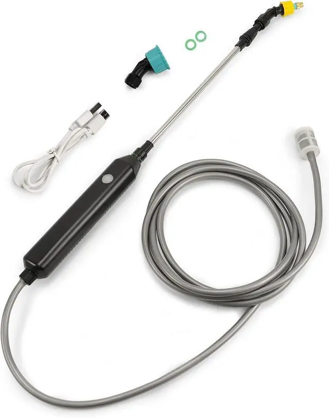 Main image of TOOVEM Electric Garden Sprayer, Portable Battery Powered Watering Wand, Rechargeable Plant Spray Mister with Telescopic Wand, 3 Adjustable Nozzles and 10ft Water Hose for Yard Lawn Weeds Plants