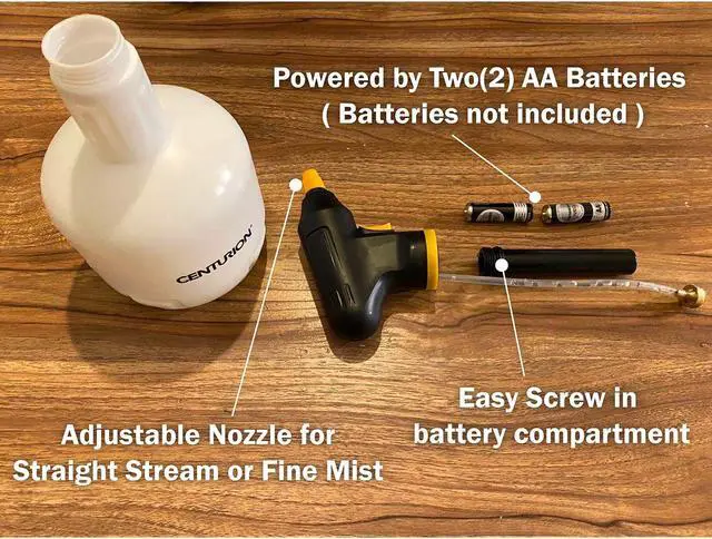 Alt view image 7 of 7 - Centurion 1575 Portable Quart Battery Sprayer, Lightweight Water Mister Spray Bottle with One Touch Spraying & 360º Adjustable Nozzle for Plant Moisturizing & Misting, Indoor/Outdoor Lawn & Gardening