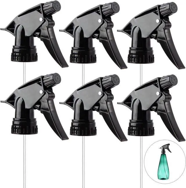 Main image of 6pcs Spray Bottle Replacement Nozzle- Reusable Heavy Duty Mist Spray & Stream Sprayer Replacement Tops Fit Standard 28/400 Neck 32oz, 16oz, 8oz Bottles for Home Office Cleaning Household Gifts, Black