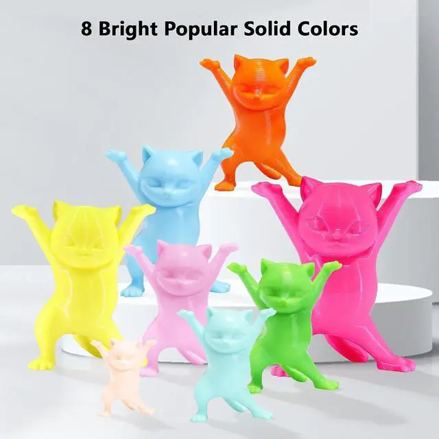 Alt view image 4 of 7 - 1.75mm 3D Printer PLA Filament 8 Colors Bundle: Pink, Yellow, Orange, Lime Green, Sky Blue, Cyan, Beige, Rose Red, 8 Spools Packed, Each 250g, Total 2Kg 3D Printing Material, 250g x 8 Spools