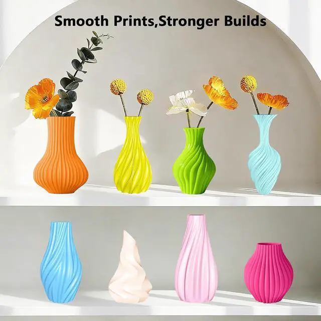 Alt view image 5 of 7 - 1.75mm 3D Printer PLA Filament 8 Colors Bundle: Pink, Yellow, Orange, Lime Green, Sky Blue, Cyan, Beige, Rose Red, 8 Spools Packed, Each 250g, Total 2Kg 3D Printing Material, 250g x 8 Spools