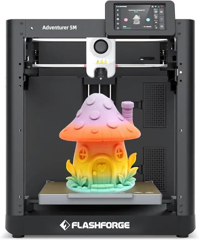 Main image of FLASHFORGE Adventurer 5M 3D Printer High Speed Max 600mm/s with Auto Leveling, 3-Second Nozzle Change, 220×220×220mm Printing, 280°C Direct Drive for Kids/Beginners/Home