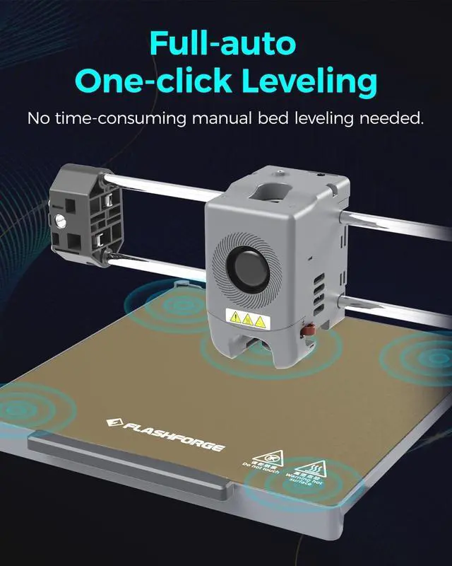 Alt view image 2 of 7 - FLASHFORGE Adventurer 5M 3D Printer High Speed Max 600mm/s with Auto Leveling, 3-Second Nozzle Change, 220×220×220mm Printing, 280°C Direct Drive for Kids/Beginners/Home