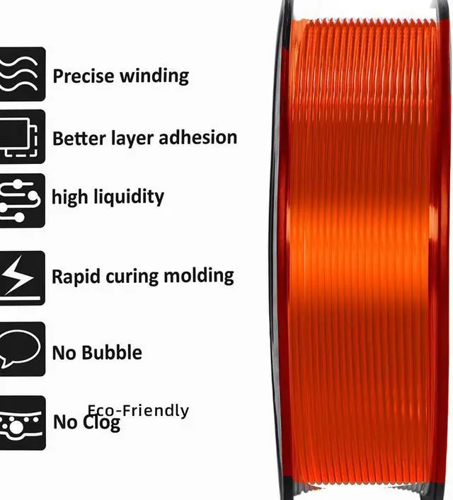 Alt view image 3 of 7 - Geeetech TPU Filament 1.75mm, Shore 95A Flexible 3D Printer Filament with High Elasticity, 1KG (2.2lbs) Spool, Dimensional Accuracy ±0.03mm, Fits Most FDM Printersl, Clear Orange