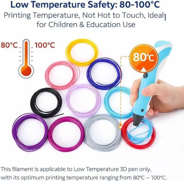 Alt view image 2 of 7 - 20 Colors 3D Pen Filament Refills for Low Temperature 3 D Pen PCL Filament Refills 16.4 Feet for Each Color 3 Dimensional Printing Pen Filament Refills 1.75mm