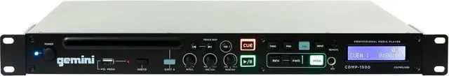 Alt view image 5 of 5 - Gemini Professional Rackmount CD Player - DJ CD Player with Pitch Control, USB Media Player, Anti-Shock Technology, XLR/RCA Outputs, Remote Control for Venues, Studios & Events (CDMP-1500)