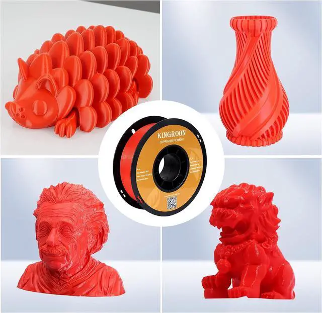 Alt view image 4 of 7 - Kingroon PLA 3D Printer Filament, Dimensional Accuracy +/- 0.02 mm, 1 kg Spool(2.2lbs), 1.75 mm4kG Black+White+Red+Blue