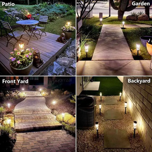 Alt view image 4 of 7 - Bright Solar Pathway Lights Outdoor 8 Pack Solar Lights Outdoor LED Waterproof with 3000K Tungsten Filament Bulb Landscape Lighting for Yard, Driveway, Garden, Walkway, Lawn, Path