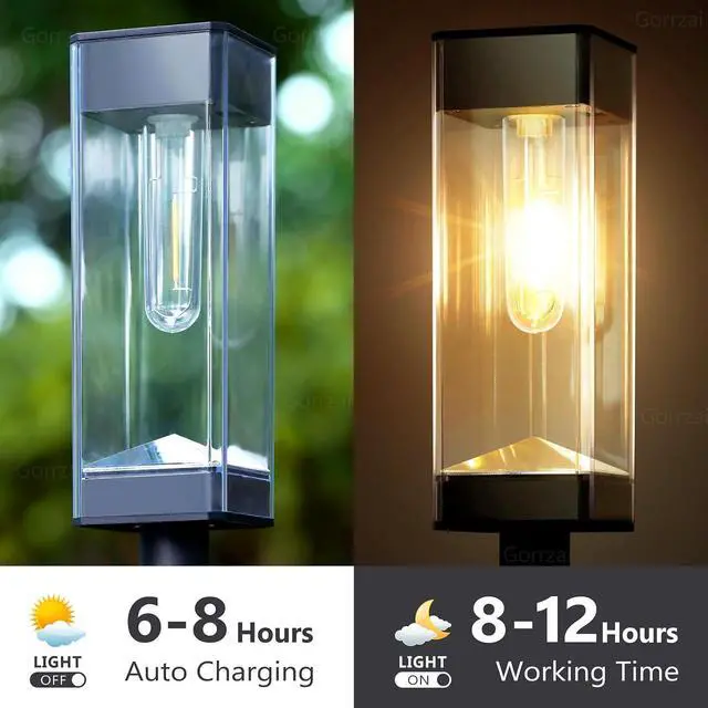 Alt view image 5 of 7 - Bright Solar Pathway Lights Outdoor 8 Pack Solar Lights Outdoor LED Waterproof with 3000K Tungsten Filament Bulb Landscape Lighting for Yard, Driveway, Garden, Walkway, Lawn, Path
