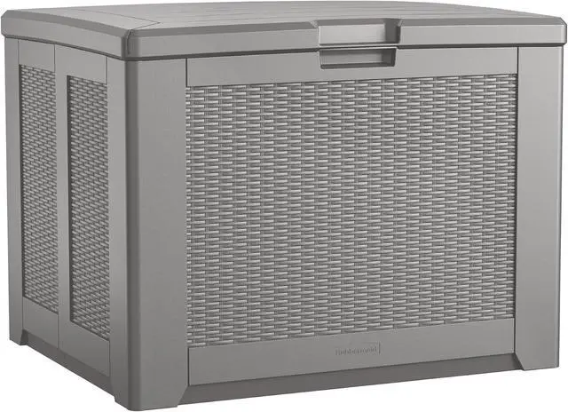 Main image of Rubbermaid Medium Resin Outdoor Storage Deck Box (74 Gal) Weather Resistant Gray Deck Organization for Home/Backyard/Pool Chemicals/Toys/Garden Tools/Porch/Patio Cushions