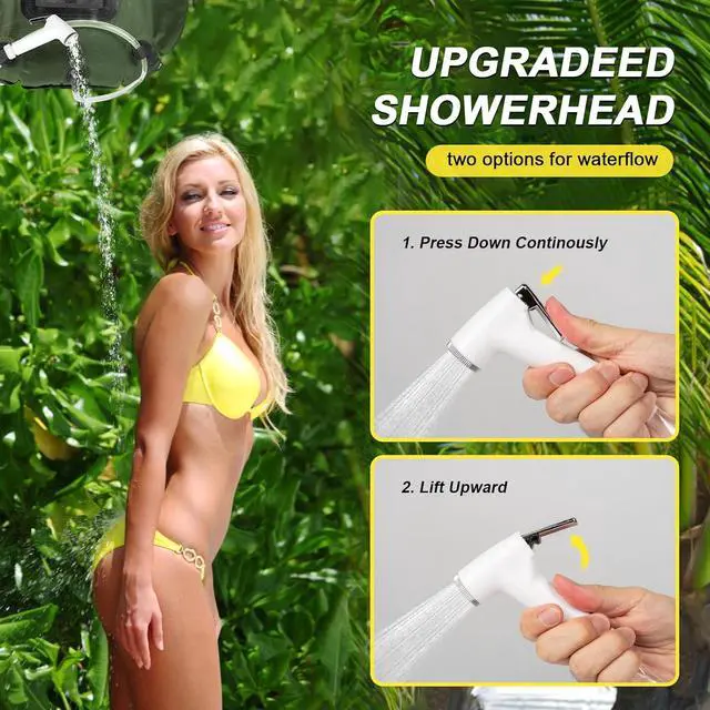 Alt view image 2 of 7 - Portable Camping Shower Tent,Shower Tent Kit, Outdoor Pop Up Privacy Tent,Changing Tent with 5 Gallon Shower Bag-(Nozzle Upgraded)