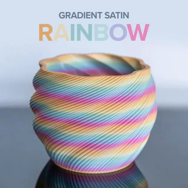 Alt view image 2 of 7 - Polymaker Panchroma Gradient Satin Rainbow 3D Printer PLA Filament 1.75mm, Multicolor 3D Printing PLA Filament, 1kg Spool (2.2lbs)