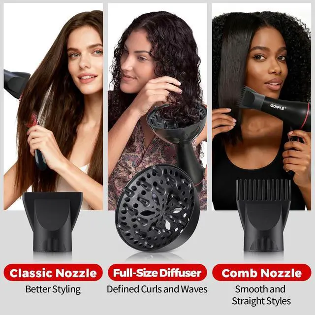Alt view image 7 of 7 - 21Pcs Professional Hair Dryer Kit - Ionic, Lightweight, Low Noise, Constant Temperature, 1800W Blow Dryer for Women and Men - Includes Hair Dryer, Nozzles, and Accessories Set