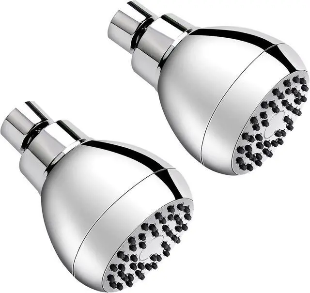 Main image of AISOSO High Pressure Shower Heads, 2PCS Showerheads 3 Inches with 360 Rotation and Silicone Nozzles for Strong Spray Relaxing and Comfortable Shower, Chrome