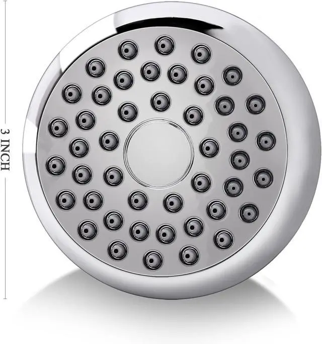 Alt view image 5 of 6 - AISOSO High Pressure Shower Heads, 2PCS Showerheads 3 Inches with 360 Rotation and Silicone Nozzles for Strong Spray Relaxing and Comfortable Shower, Chrome
