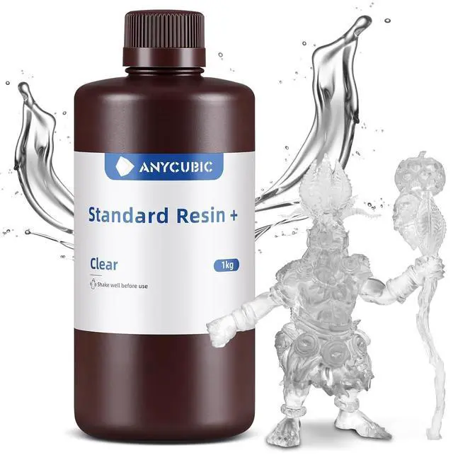 Main image of ANYCUBIC Upgraded Standard 3D Printer Resin, 405nm SLA Fast UV-Curing Resin, High Precision & Rapid Photopolymer for 8K Capable LCD/DLP/SLA 3D Printing (Clear, 1000g)