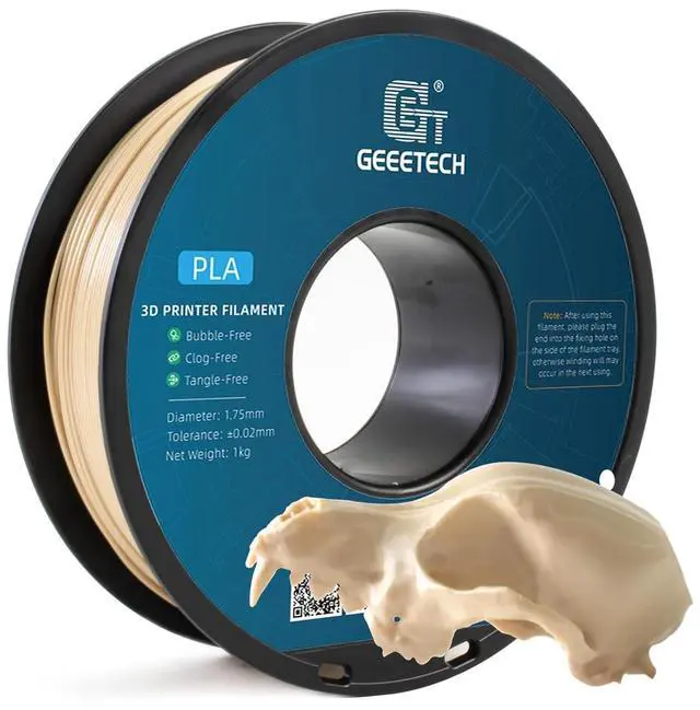 Main image of Geeetech PLA Filament 1.75mm Bone White 3D Printer Filament 1kg(2.2lbs), Neatly Wound Bone PLA Filament, Dimensional Accuracy +/- 0.02 mm, Fit Most FDM 3D Printers