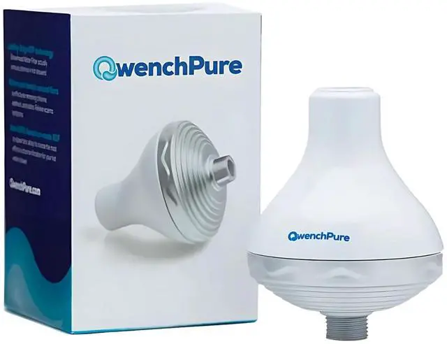 Main image of QwenchPure Shower Filter for Chlorine High Output, 100% KDF-55, Removes Chlorine & Contaminants, Softens & Purifies Hard Water, Improves Skin & Hair, Easy Installation, Made for Hot Water