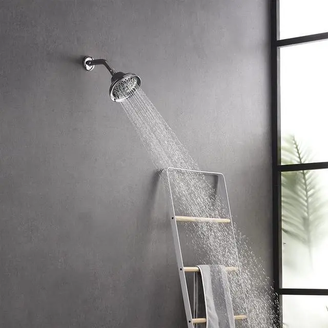 Alt view image 6 of 7 - Rainovo 6 Spray Settings High Pressure Shower Head 5" Rain Fixed Showerhead - Chrome Adjustable Shower Head with Anti-Clogging Nozzles, Low Flow Easily Installation (RN-AU055003CP)
