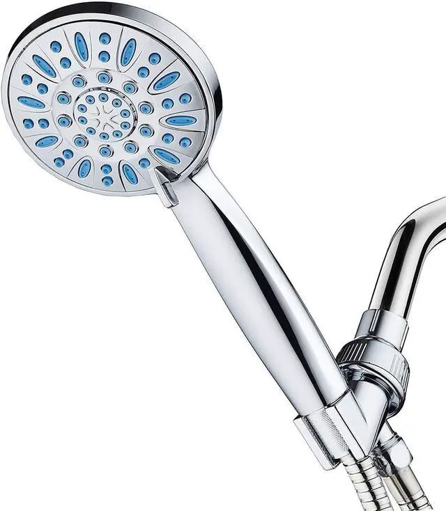 Main image of AquaDance Anti-Clog High-Pressure 6-setting Hand Shower with Nozzle Protection from Growth of Grime for Stronger Shower! Aqua Blue